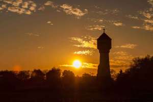 Sonnenuntergang Wasserturm Kehl