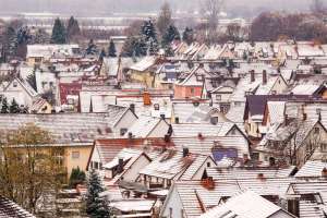 Schneebedeckte Dächer in Oberkirch